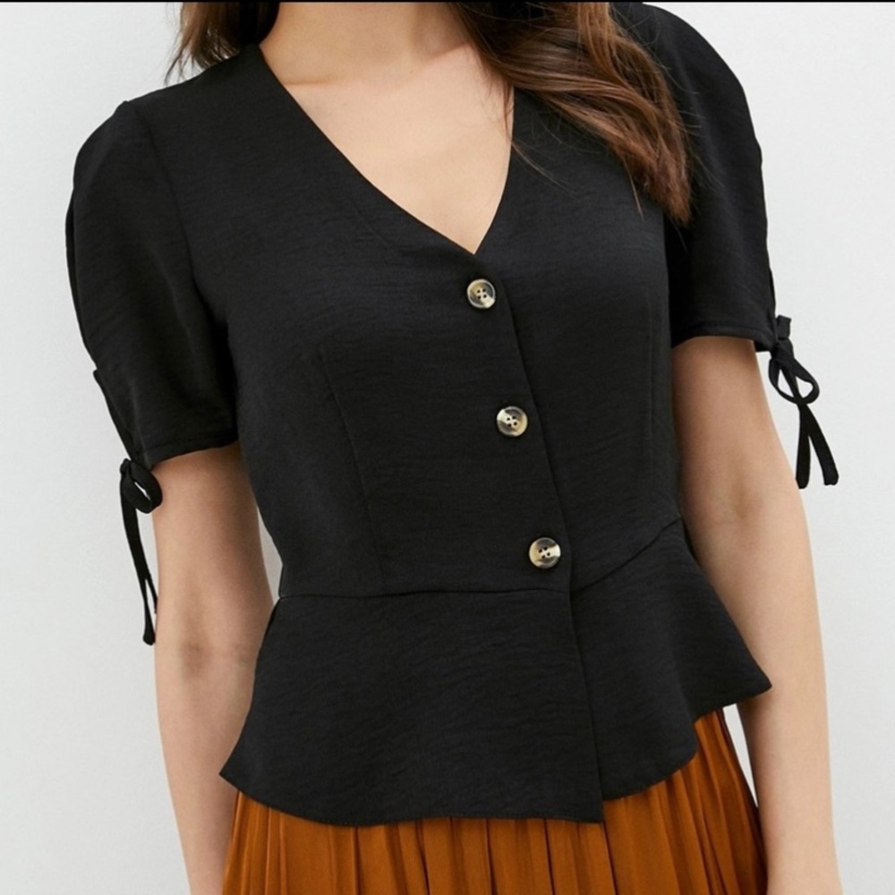 Topshop Bryony tea button front blouse
